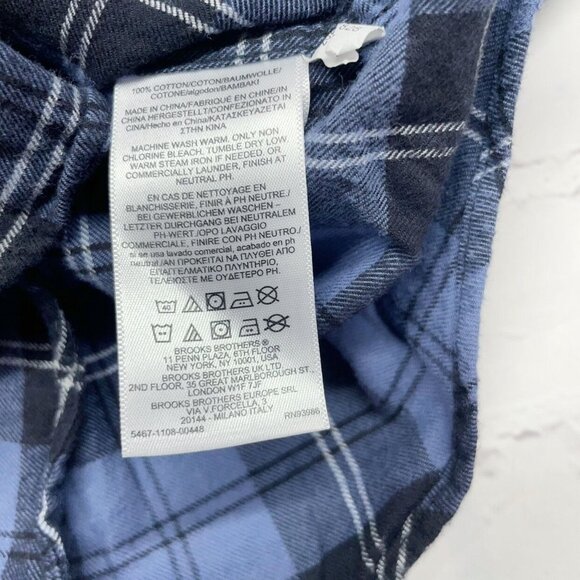 Brooks Brothers Fleece Flannel Button-up Kids S Blue Cotton - Picture 6 of 6